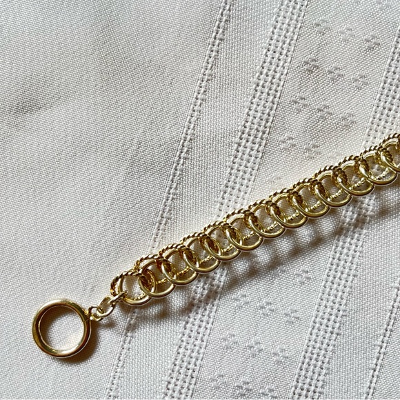 Chainmaille Rope & Smooth Texture Rings Bracelet Double Link Charm Bracelet - Picture 9 of 16